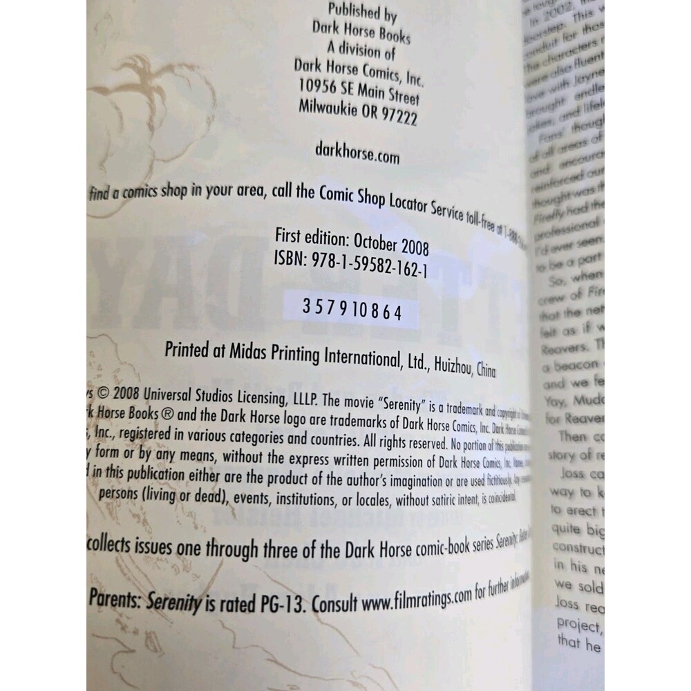 Serenity Better Days 1st Edition 2008 Dark Horse Joss Whedon Graphic Novel TPB - Picture 3 of 8